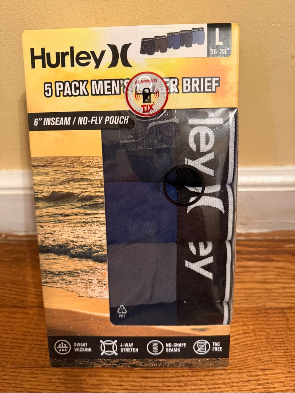 Hurley men’s 5 Pack Boxer Briefs size L New in box
